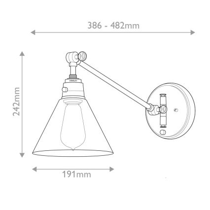 Hinkley - Sienas lampa ARTI 1xE27/60W/230V misiņš