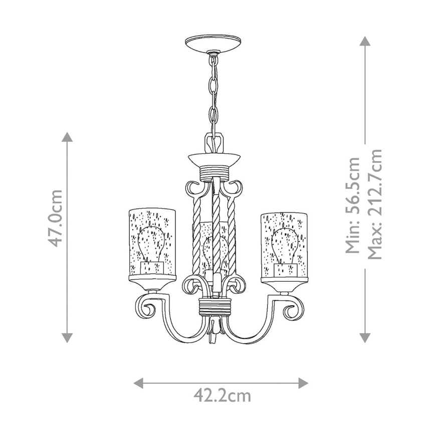 Hinkley - Lustra ar ķēdi CASA 3xE27/60W/230V