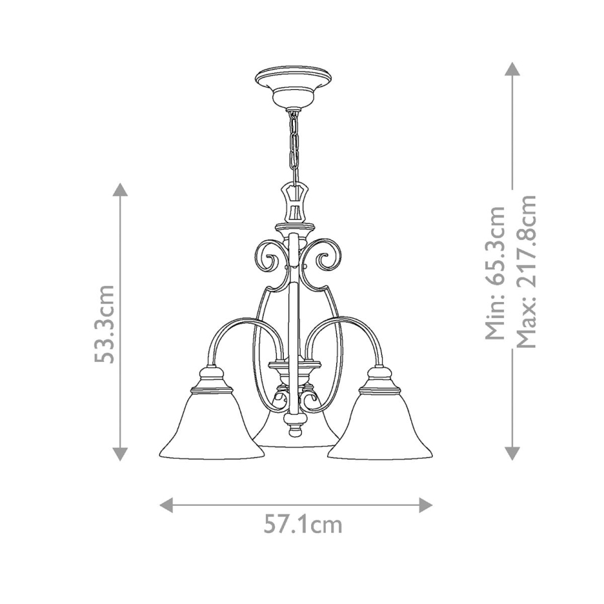 Hinkley - Lustra ar ķēdi CELLO 3xE27/60W/230V