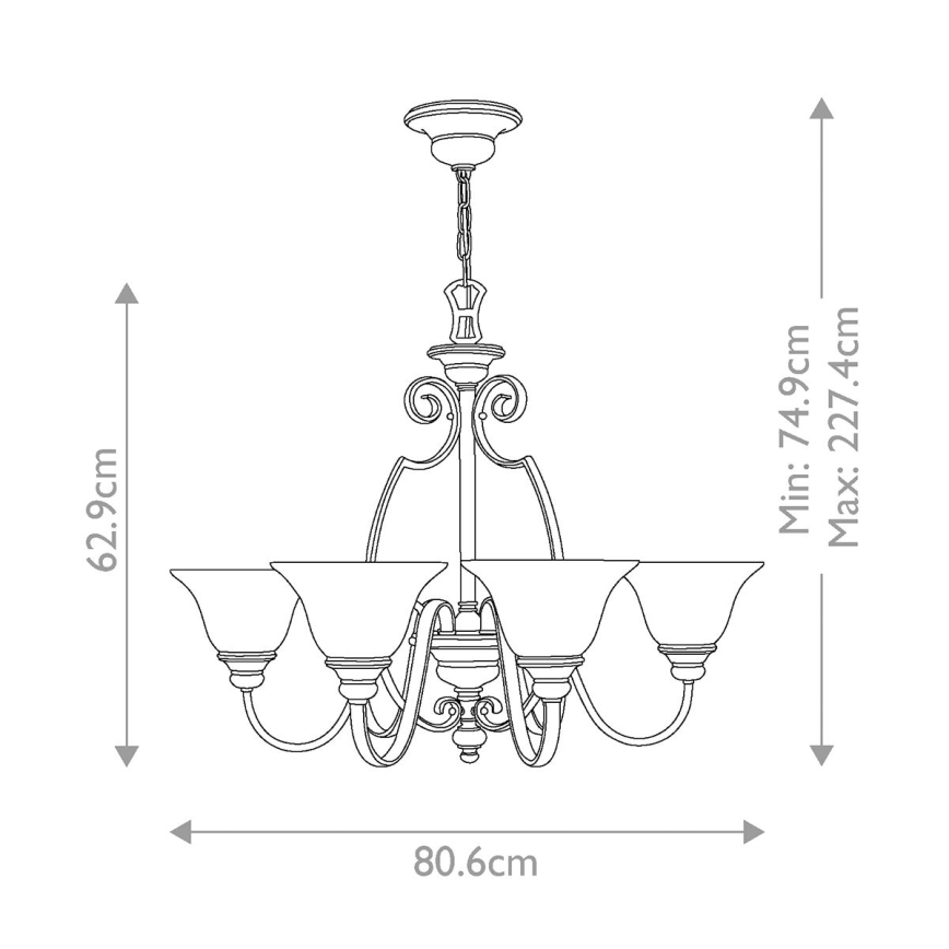 Hinkley - Lustra ar ķēdi CELLO 6xE27/60W/230V
