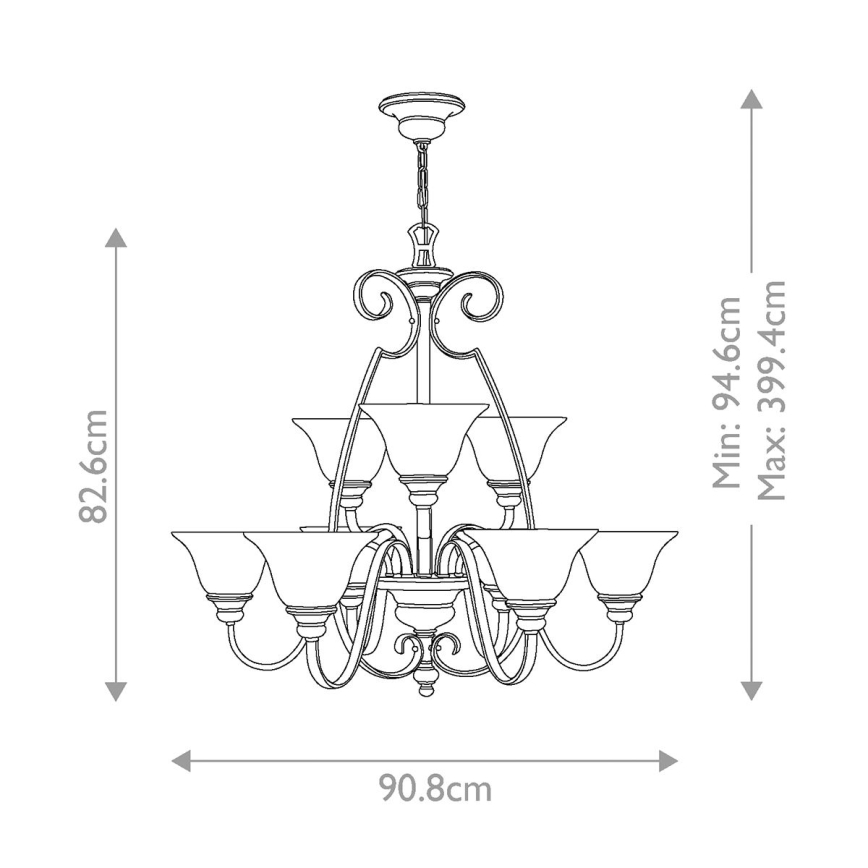 Hinkley - Lustra ar ķēdi CELLO 9xE27/60W/230V