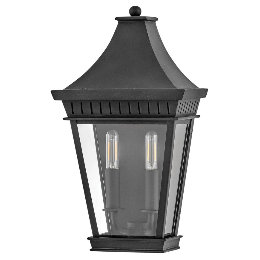Hinkley - Āra sienas lampa CHAPEL HILL 2xE14/40W/230V IP44 melna