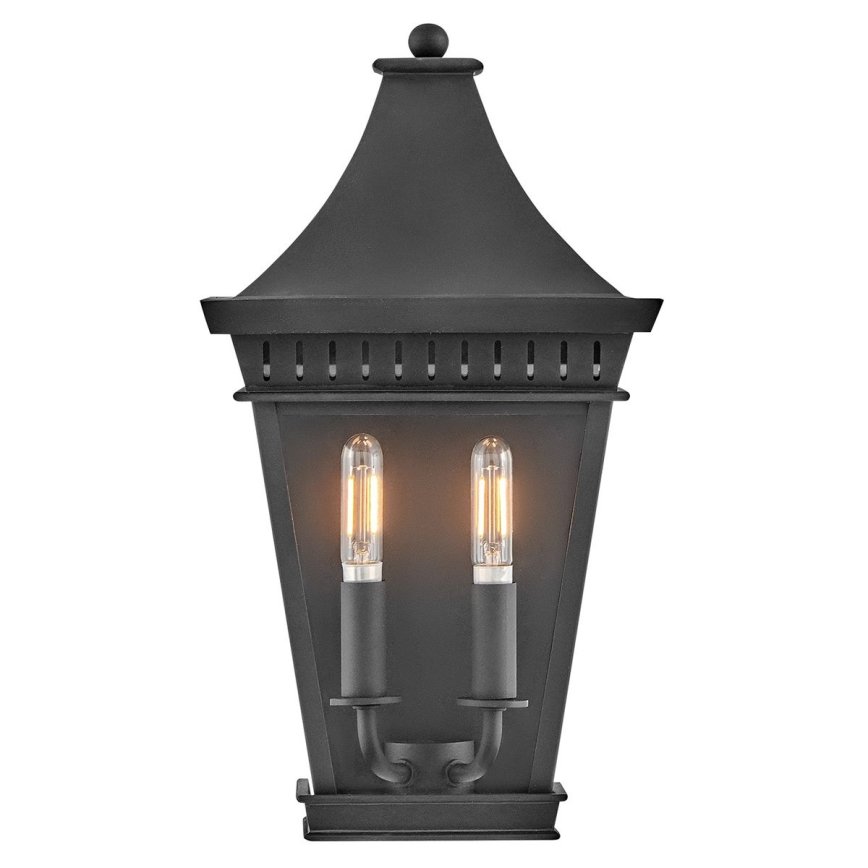 Hinkley - Āra sienas lampa CHAPEL HILL 2xE14/40W/230V IP44 melna