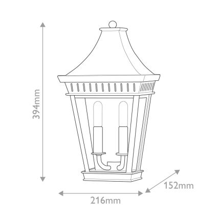 Hinkley - Āra sienas lampa CHAPEL HILL 2xE14/40W/230V IP44 melna