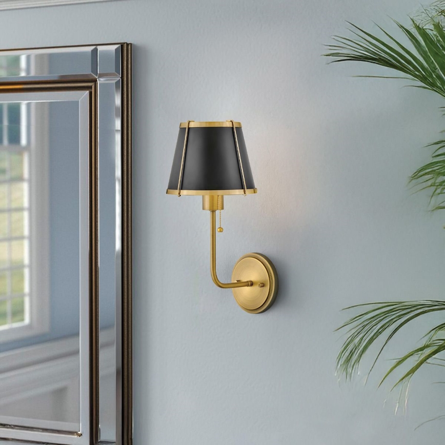 Hinkley - Sienas lampa CLARKE 1xE27/40W/230V misiņš/melna