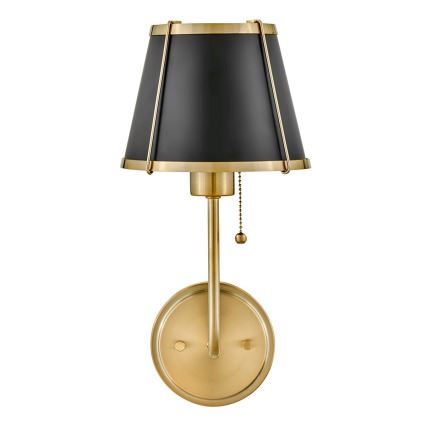 Hinkley - Sienas lampa CLARKE 1xE27/40W/230V misiņš/melna