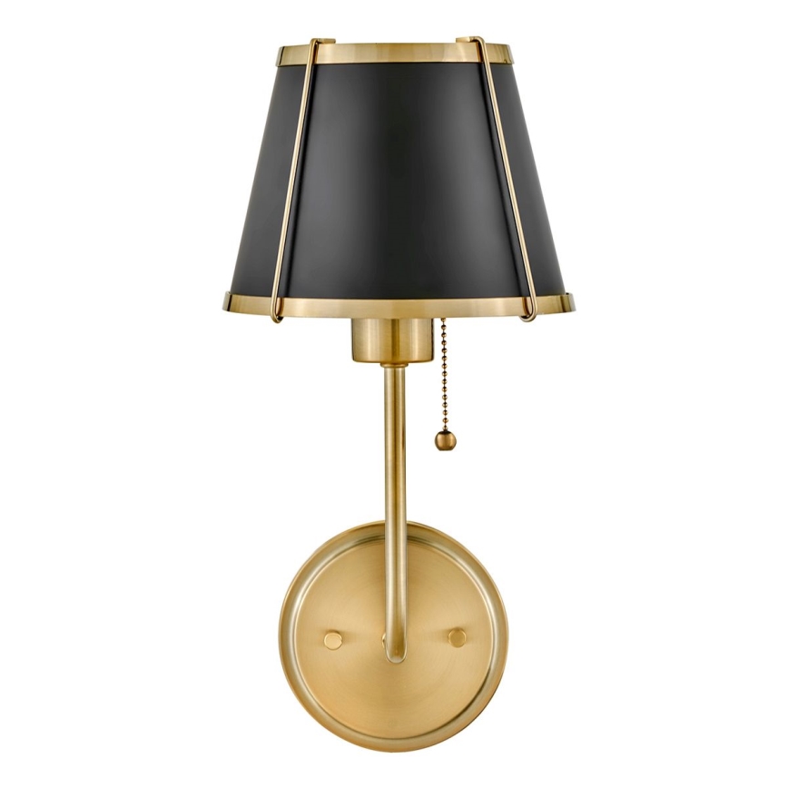 Hinkley - Sienas lampa CLARKE 1xE27/40W/230V misiņš/melna