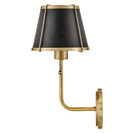 Hinkley - Sienas lampa CLARKE 1xE27/40W/230V misiņš/melna