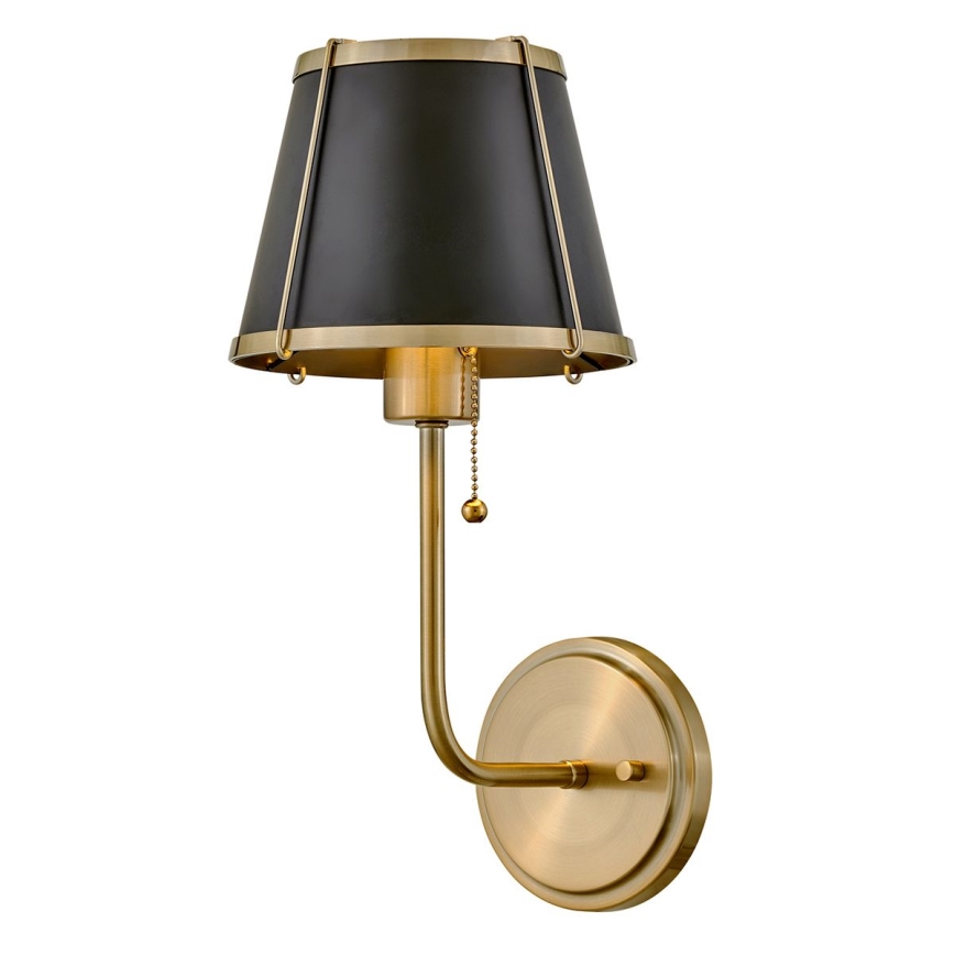 Hinkley - Sienas lampa CLARKE 1xE27/40W/230V misiņš/melna