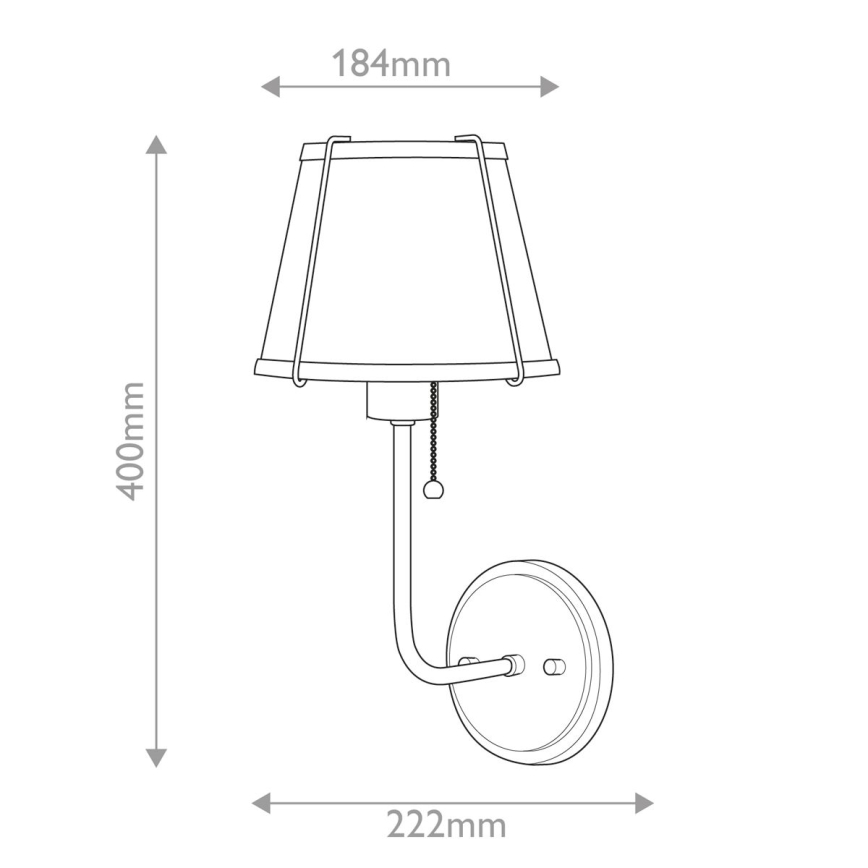 Hinkley - Sienas lampa CLARKE 1xE27/40W/230V misiņš/melna