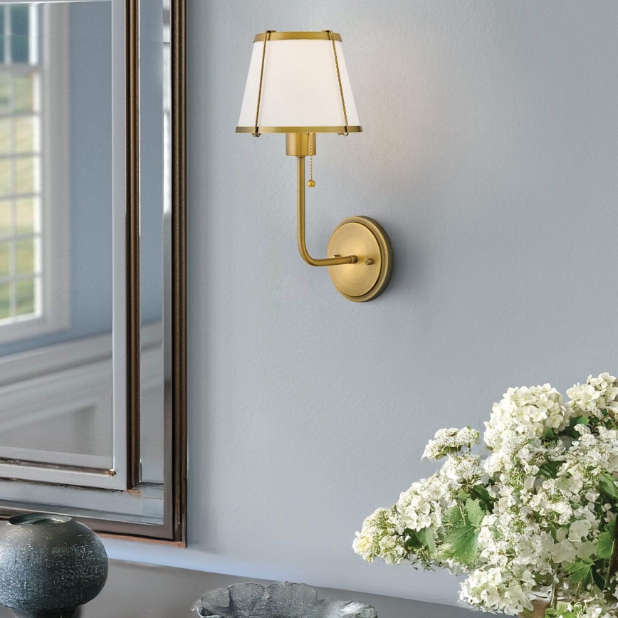 Hinkley - Sienas lampa CLARKE 1xE27/40W/230V misiņš/balta