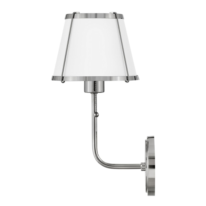 Hinkley - Sienas lampa CLARKE 1xE27/40W/230V spīdīgi hromēts/balta