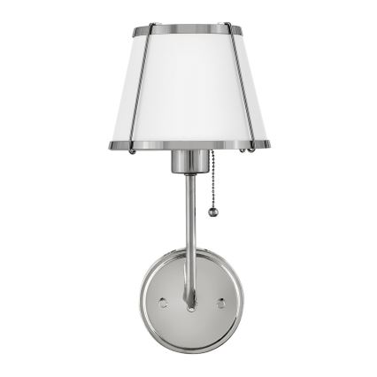 Hinkley - Sienas lampa CLARKE 1xE27/40W/230V spīdīgi hromēts/balta