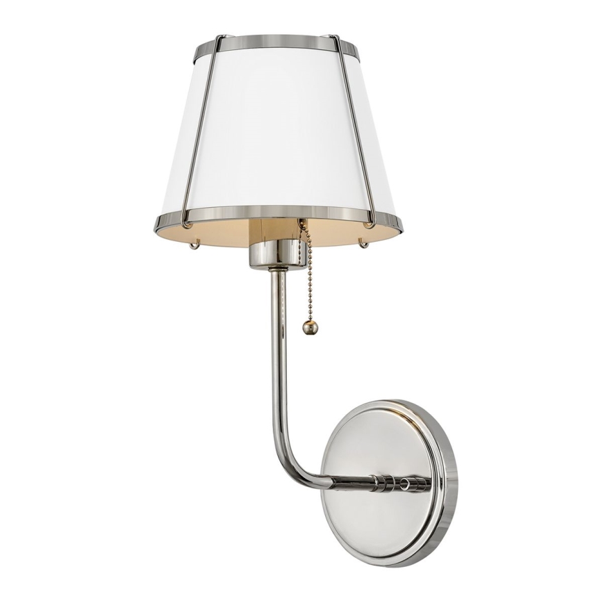 Hinkley - Sienas lampa CLARKE 1xE27/40W/230V spīdīgi hromēts/balta