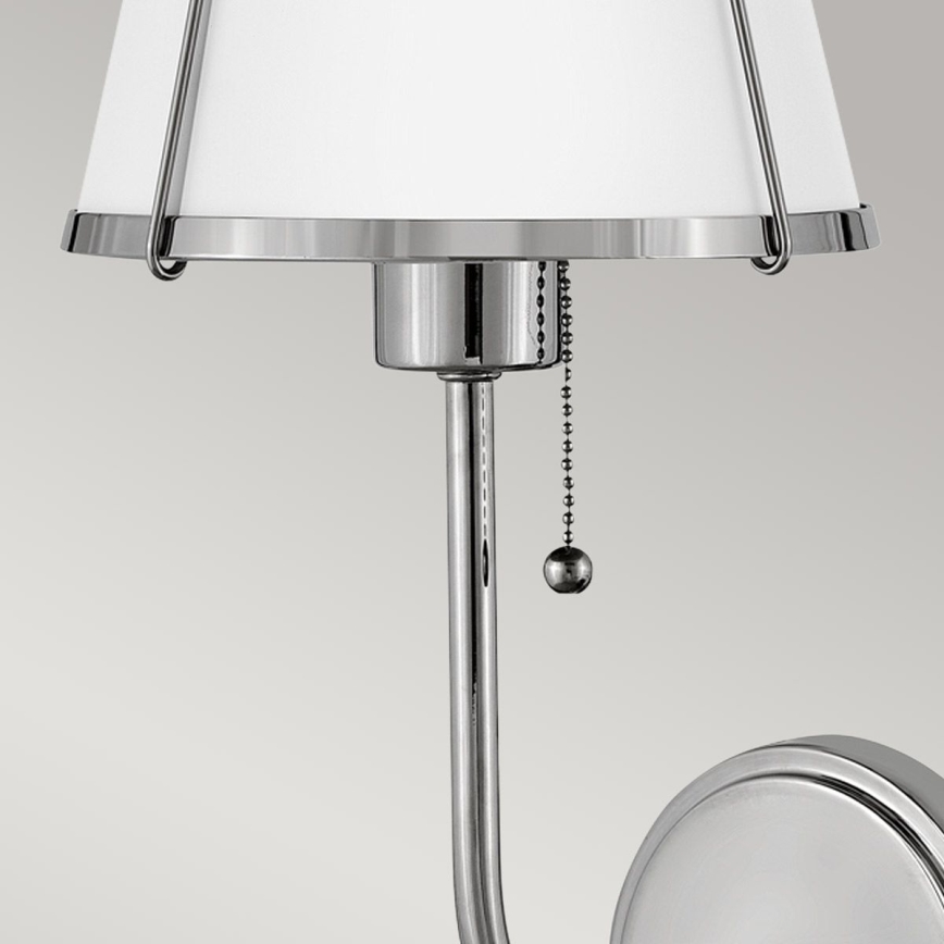 Hinkley - Sienas lampa CLARKE 1xE27/40W/230V spīdīgi hromēts/balta