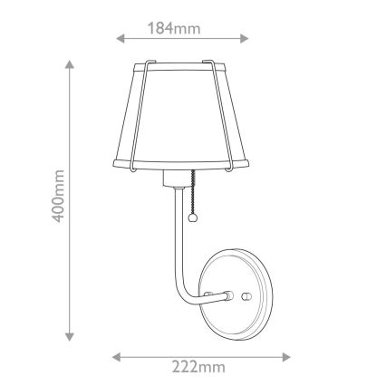 Hinkley - Sienas lampa CLARKE 1xE27/40W/230V spīdīgi hromēts/balta