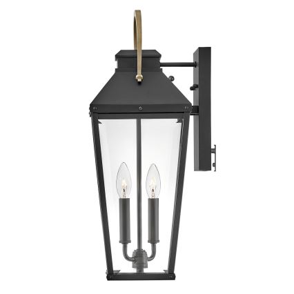 Hinkley - Āra sienas lampa DAWSON 2xE14/40W/230V IP44 melna