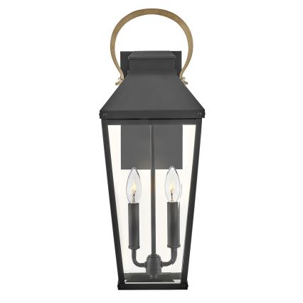 Hinkley - Āra sienas lampa DAWSON 2xE14/40W/230V IP44 melna