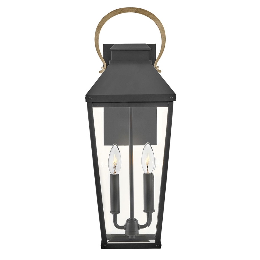 Hinkley - Āra sienas lampa DAWSON 2xE14/40W/230V IP44 melna