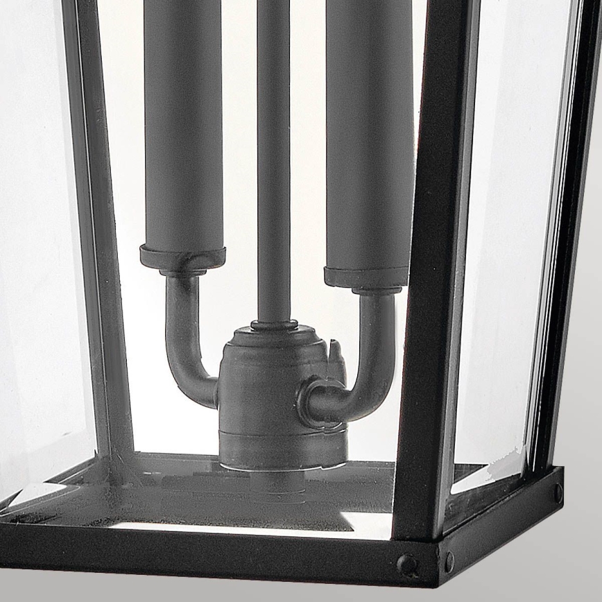 Hinkley - Āra sienas lampa DAWSON 2xE14/40W/230V IP44 melna