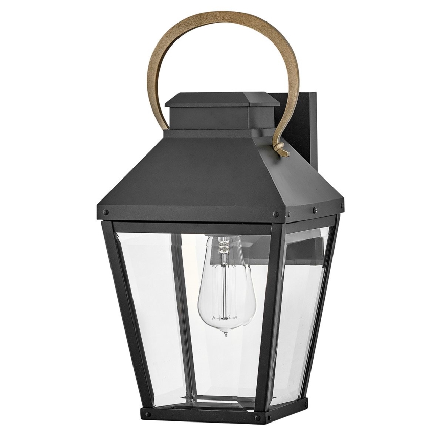 Hinkley - Āra sienas lampa DAWSON 1xE27/60W/230V IP44 melna