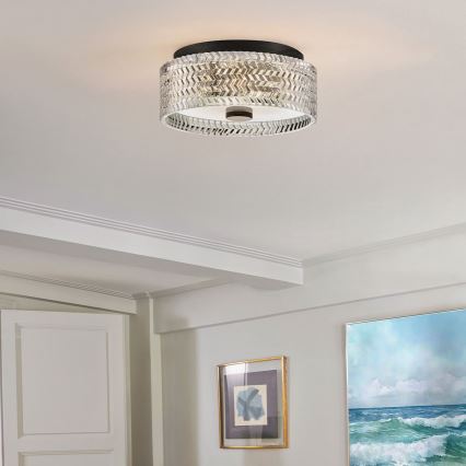 Hinkley - Griestu lampa ELLE 2xE27/60W/230V d. 30,5 cm melna