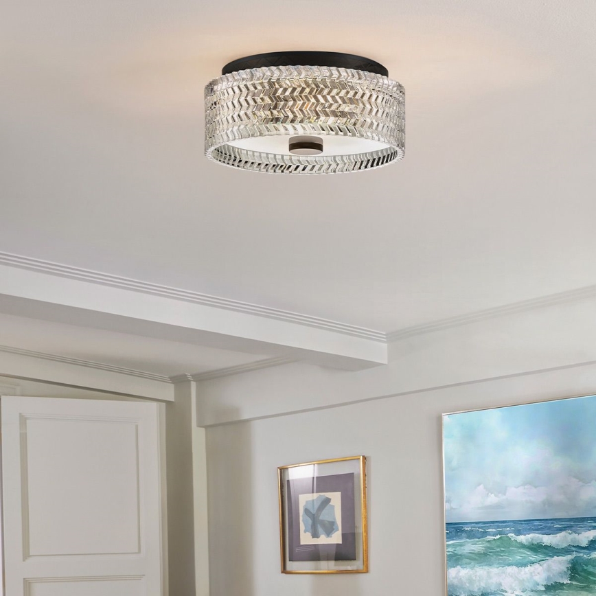 Hinkley - Griestu lampa ELLE 2xE27/60W/230V d. 30,5 cm melna