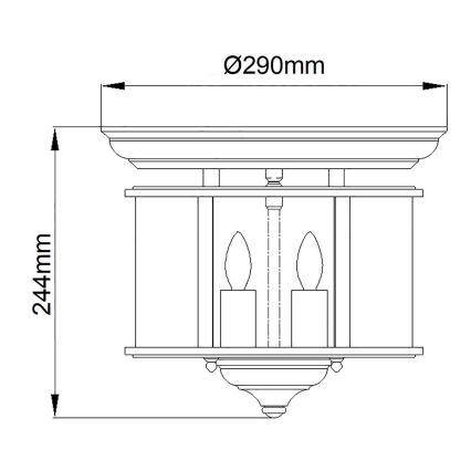 Hinkley - Griestu lampa GENTRY 3xE14/40W/230V spīdīgi hromēts
