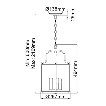 Hinkley - lustra ar ķēdi GENTRY 4xE14/60W/230V zelta