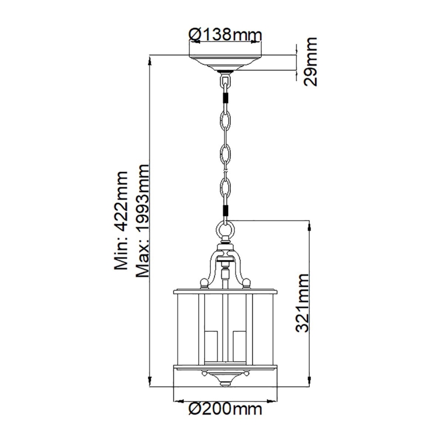 Hinkley - Piekaramā lustra GENTRY ar ķēdi 3xE14/60W/230V pulēts hroms
