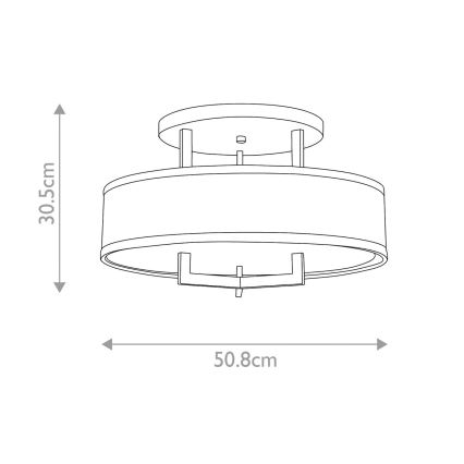 Hinkley - Griestu lampa HAMPTON 3xE27/60W/230V Ø 50,8 cm zelta krāsā