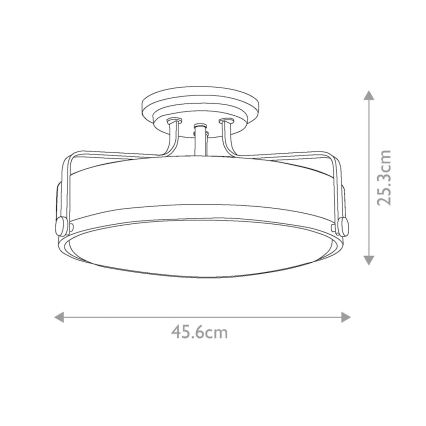 Hinkley - Virsmontēta griestu lustra HARPER 3xE27/60W/230V Ø 45,6 cm spīdīgs hroms