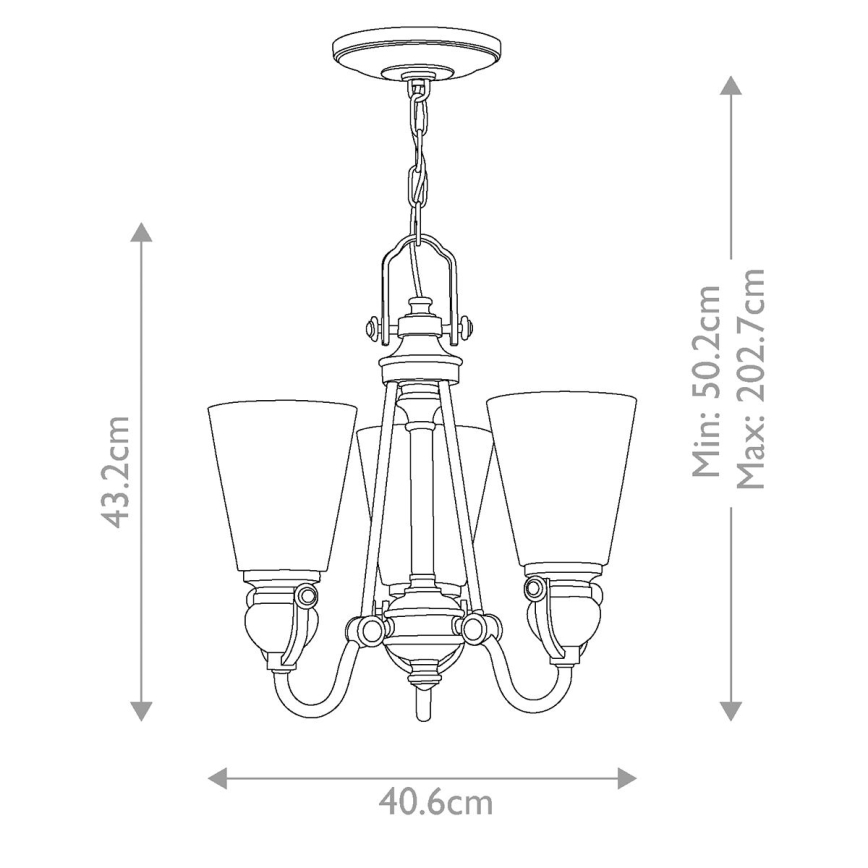 Hinkley - Lustra ar ķēdi MAYFLOWER 3xE27/60W/230V