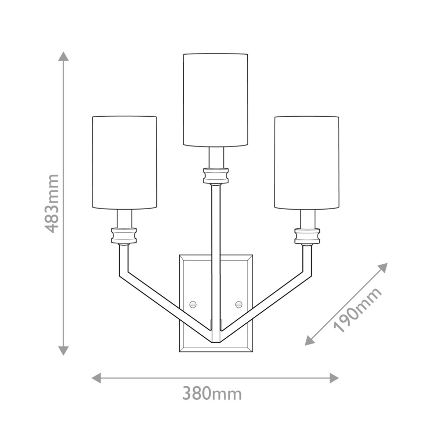 Hinkley - Sienas gaismeklis MOORE 3xE14/40W/230V zelta krāsā