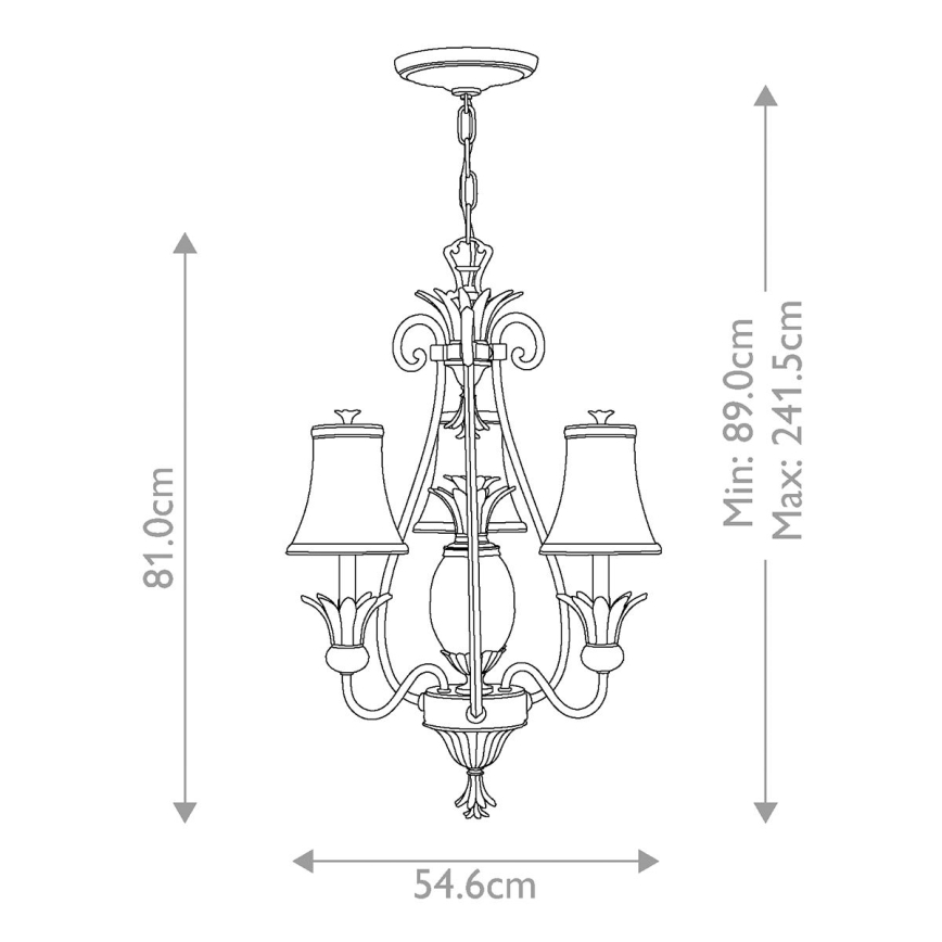 Hinkley - Lustra ar ķēdi PLANTATION 4xE14/40W/230V sudraba