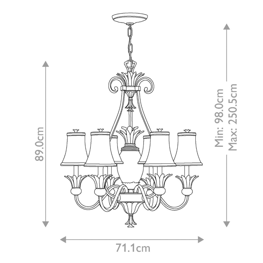 Hinkley - Lustra ar ķēdi PLANTATION 7xE14/40W/230V bronza