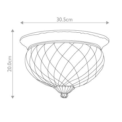 Hinkley - Griestu lampa PLANTATION 2xE27/60W/230V misiņš