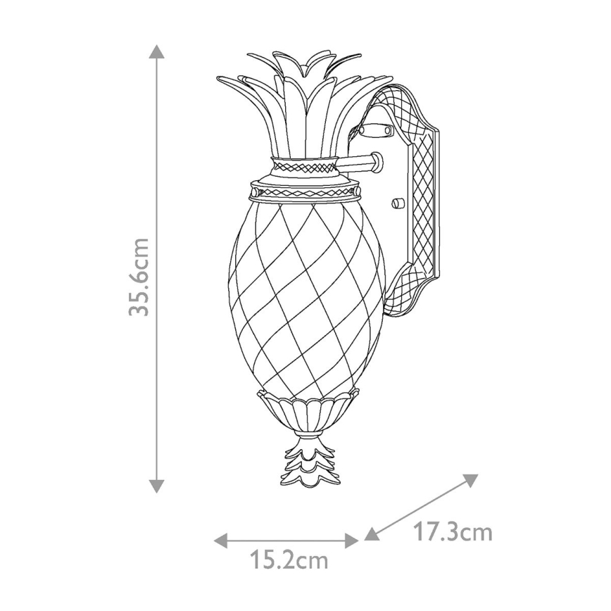 Hinkley - Āra sienas lampa PLANTATION 1xE27/40W/230V IP44 bronza