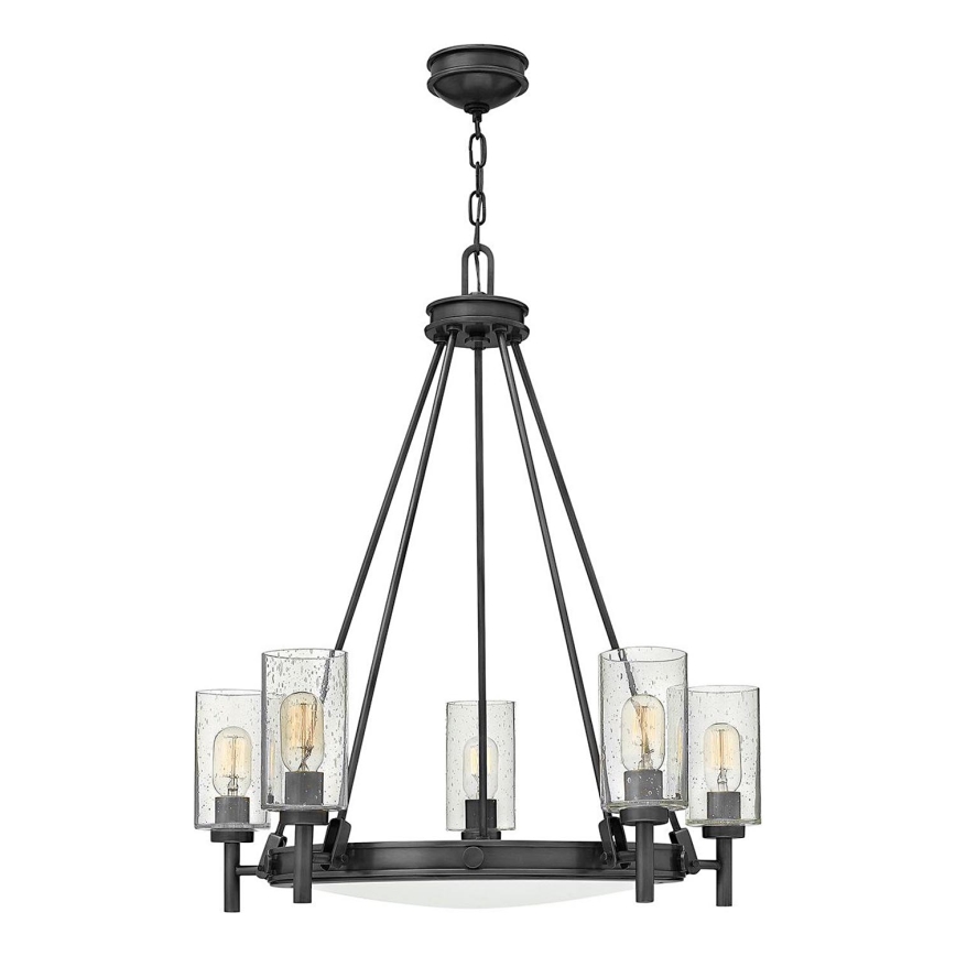Hinkley - lustra uz ķēdes COLLIER 5xE27/40W/230V Ø 68,5 cm melna