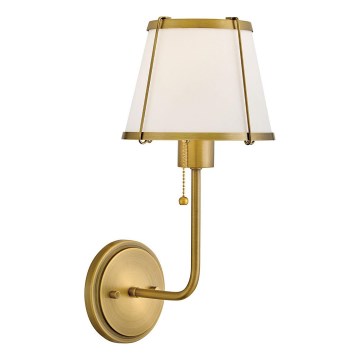 Hinkley - Sienas lampa CLARKE 1xE27/40W/230V misiņš/balta