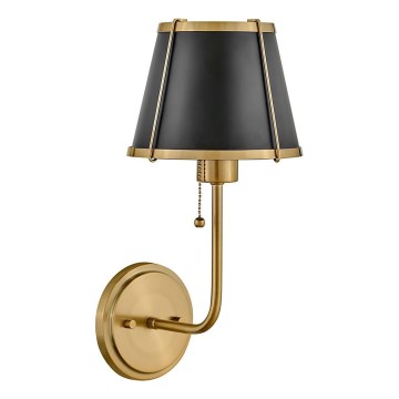 Hinkley - Sienas lampa CLARKE 1xE27/40W/230V misiņš/melna