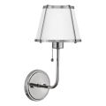 Hinkley - Sienas lampa CLARKE 1xE27/40W/230V spīdīgi hromēts/balta