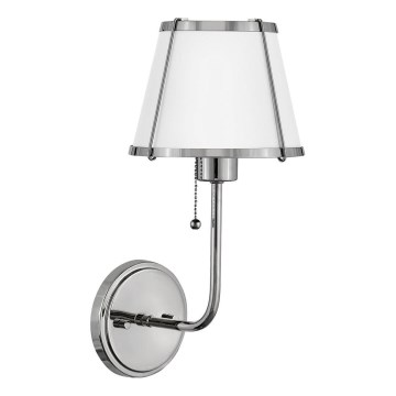 Hinkley - Sienas lampa CLARKE 1xE27/40W/230V spīdīgi hromēts/balta