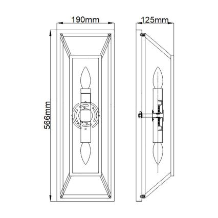 Hinkley - Sienas lampa FU LIGHTON 2xE14/60W/230V brūna/melna