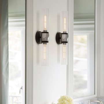 Hinkley - Vannas istabas sienas gaismeklis ELLISON 2xE27/40W/230V IP44 melns