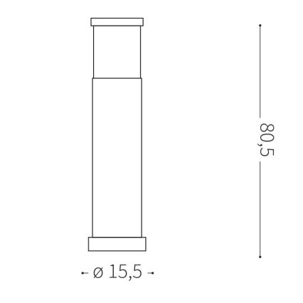 Ideal Lux - Āra lampa 1xE27/42W/230V 80 cm IP44 antracīta