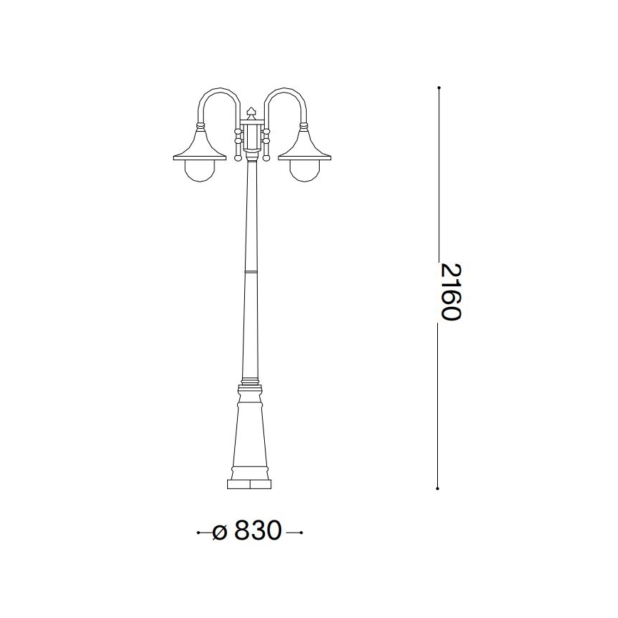 Ideal Lux - Āra lampa CIMA 2xE27/52W/230V 216 cm IP43 brūna