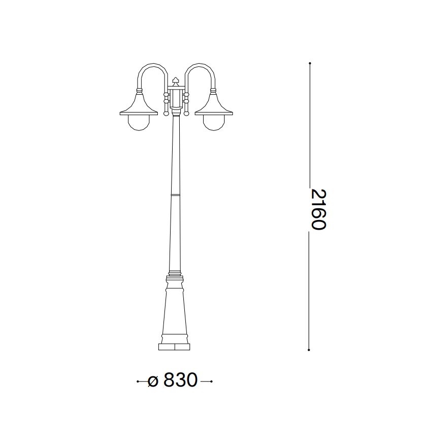 Ideal Lux - Āra lampa CIMA 2xE27/52W/230V 216 cm IP43 patina