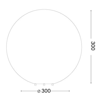 Ideal Lux - Āra lampa DORIS 1xE27/60W/230V Ø 30 cm IP44 pelēka