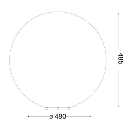 Ideal Lux - Āra lampa DORIS 1xE27/60W/230V Ø 48 cm IP44 pelēka